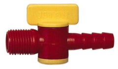 Value Collection - 2 Piece, 1/4" ID Coolant Hose Nipple Valve - Male to Female Connection, POM Body, 1/4 NPT, Use with Snap Together Hose Systems - Americas Industrial Supply