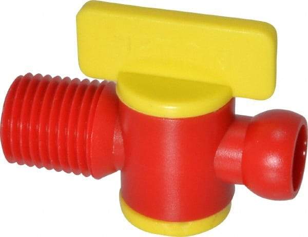 Value Collection - 2 Piece, 1/4" ID Coolant Hose NPT Valve - Male to Female Connection, POM Body, 1/4 NPT, Use with Snap Together Hose Systems - Americas Industrial Supply