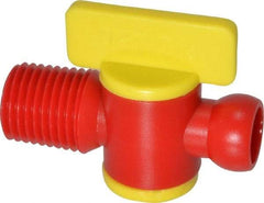 Value Collection - 2 Piece, 1/4" ID Coolant Hose NPT Valve - Male to Female Connection, POM Body, 1/4 NPT, Use with Snap Together Hose Systems - Americas Industrial Supply