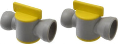 Value Collection - 2 Piece, 1/2" ID Coolant Hose Connection Valve - Male to Female Connection, POM Body, Unthreaded, Use with Snap Together Hose Systems - Americas Industrial Supply