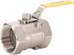 Legend Valve - 1/8" Pipe, Standard Port, Stainless Steel Standard Ball Valve - 1 Piece, FNPT x FNPT Ends, Lever Handle, 800 WOG, 150 WSP - Americas Industrial Supply
