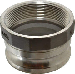 EVER-TITE Coupling Products - 4" Stainless Steel Cam & Groove Suction & Discharge Hose Male Adapter Female NPT Thread - Part A, 4" Thread, 100 Max psi - Americas Industrial Supply