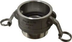 EVER-TITE Coupling Products - 3" Stainless Steel Cam & Groove Suction & Discharge Hose Female Coupler Male NPT Thread - Part B, 3" Thread, 200 Max psi - Americas Industrial Supply