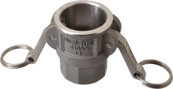 EVER-TITE Coupling Products - 1-1/4" Stainless Steel Cam & Groove Suction & Discharge Hose Female Coupler Female NPT Thread - Part D, 1-1/4" Thread, 250 Max psi - Americas Industrial Supply