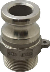 EVER-TITE Coupling Products - 1-1/4" Stainless Steel Cam & Groove Suction & Discharge Hose Male Adapter Male NPT Thread - Part F, 1-1/4" Thread, 250 Max psi - Americas Industrial Supply