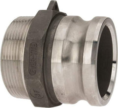 EVER-TITE Coupling Products - 3" Stainless Steel Cam & Groove Suction & Discharge Hose Male Adapter Male NPT Thread - Part F, 3" Thread, 200 Max psi - Americas Industrial Supply