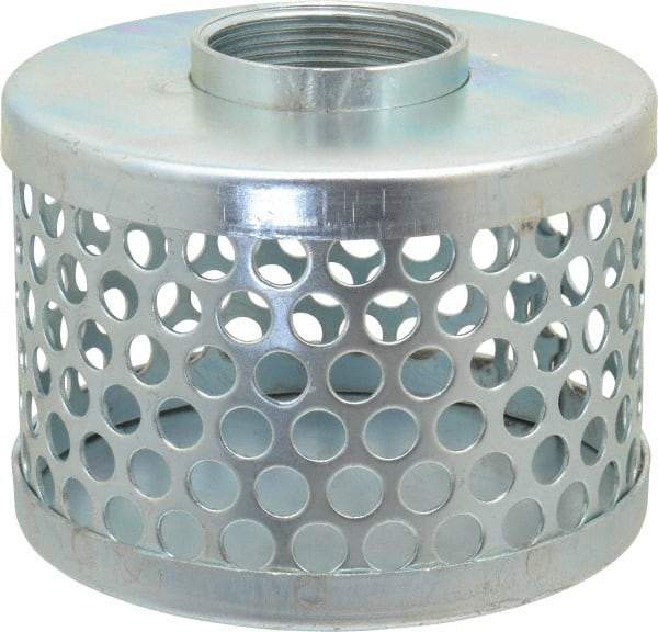 Kuriyama of America - 1-1/2" Hose, Round Hole Strainer - Plated Steel - Americas Industrial Supply