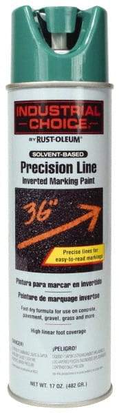 Rust-Oleum - 17 fl oz Green Marking Paint - 600' to 700' Coverage at 1" Wide, Solvent-Based Formula - Americas Industrial Supply