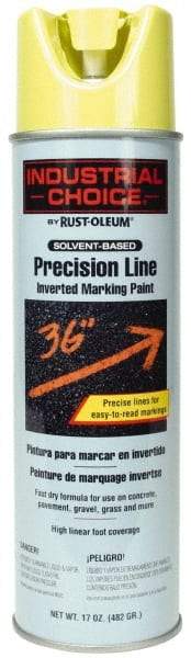 Rust-Oleum - 17 fl oz Yellow Marking Paint - 600' to 700' Coverage at 1" Wide, Solvent-Based Formula - Americas Industrial Supply