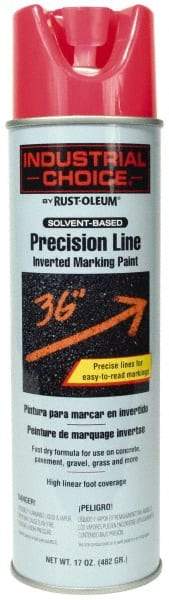 Rust-Oleum - 17 fl oz Pink Marking Paint - 600' to 700' Coverage at 1" Wide, Solvent-Based Formula - Americas Industrial Supply