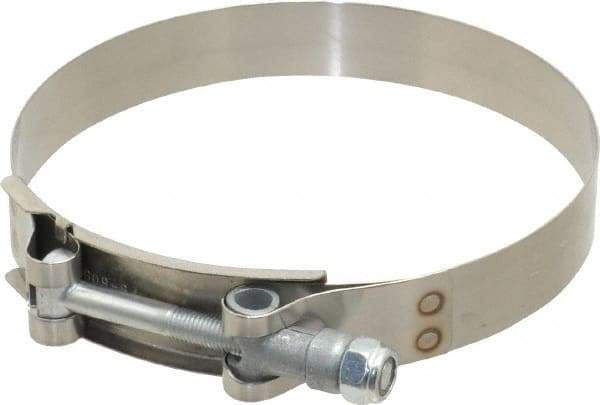 Campbell Fittings - 4-1/2" Hose, 3/4" Wide x 0.025" Thick, T-Bolt Band Clamp - Stainless Steel - Americas Industrial Supply