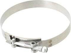 Campbell Fittings - 5-1/2" Hose, 3/4" Wide x 0.025" Thick, T-Bolt Band Clamp - Stainless Steel - Americas Industrial Supply