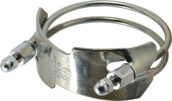 Kuriyama of America - 4" Hose, Spiral Double Bolt Hose Clamp - Plated Steel - Americas Industrial Supply