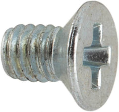 Value Collection - M2.5x0.45 Metric Coarse, 4mm OAL Phillips Drive Machine Screw - Flat Head, Grade 4.8 Steel, Zinc-Plated Finish, Without Washer - Americas Industrial Supply