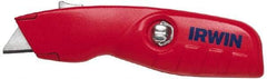 Irwin - Retractable Utility Knife - Red Handle, 2 Blades Included - Americas Industrial Supply