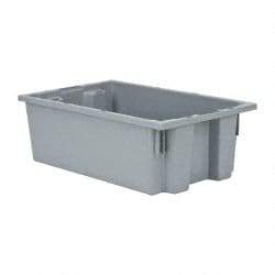 Quantum Storage - 75 Lb Load Capacity Gray Polyethylene Tote Container - Stacking, Nesting, 18" Long x 11" Wide x 6" High - Americas Industrial Supply