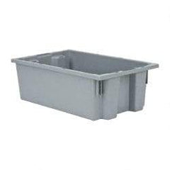 Quantum Storage - 75 Lb Load Capacity Gray Polyethylene Tote Container - Stacking, Nesting, 18" Long x 11" Wide x 6" High - Americas Industrial Supply