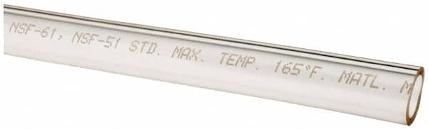 Made in USA - 5/16" ID x 7/16" OD, 1/16" Wall Thickness, Cut to Length (50' Standard Length) Plastic Tube - Clear, 30 Max psi, 63 Hardness - Americas Industrial Supply