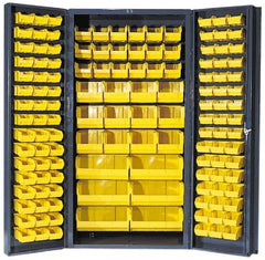 Quantum Storage - 132 Bin Storage Cabinet - Steel, 36" Wide x 24" Deep x 72" High, Gray - Americas Industrial Supply