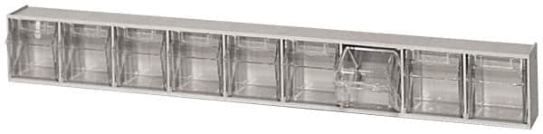 Quantum Storage - 23-5/8" Wide x 3-1/8" High x 2-1/2" Deep, Small Parts Tip Out Stacking Bin Organizer - Polystyrene Frame, 9 Compartments, 2-3/16" Wide x 2-1/2" High x 1-3/4" Deep Bin - Americas Industrial Supply
