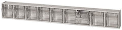 Quantum Storage - 23-5/8" Wide x 3-1/8" High x 2-1/2" Deep, Small Parts Tip Out Stacking Bin Organizer - Polystyrene Frame, 9 Compartments, 2-3/16" Wide x 2-1/2" High x 1-3/4" Deep Bin - Americas Industrial Supply