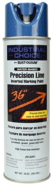 Rust-Oleum - 17 fl oz Blue Marking Paint - 600' to 700' Coverage at 1" Wide, Water-Based Formula - Americas Industrial Supply