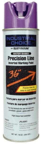 Rust-Oleum - 17 fl oz Purple Marking Paint - 600' to 700' Coverage at 1" Wide, Water-Based Formula - Americas Industrial Supply