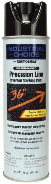 Rust-Oleum - 17 fl oz Black Marking Paint - 600' to 700' Coverage at 1" Wide, Water-Based Formula - Americas Industrial Supply