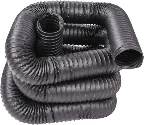Hi-Tech Duravent - 4" ID, 25' Long, Neoprene Coated Polyester Blower & Duct Hose - Black, 6-1/2" Bend Radius, 22 In/Hg, 25 Max psi, -40 to 250°F, Chemical and Abrasion Resistant - Americas Industrial Supply