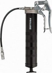 PRO-LUBE - 5,000 Max psi, Flexible Pistol Grease Gun - 14 oz (Cartridge) Capacity, 1/8 Thread Outlet, 40 Strokes per 0.07 oz, Bulk, Cartridge & Suction Fill, Includes 4 Jaw Coupler with Ball Check - Americas Industrial Supply