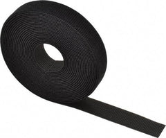 Thomas & Betts - 180" Long Black Nylon & Polyethylene Hook & Loop Strap - 50 Lb Tensile Strength, 1/16" Thick - Americas Industrial Supply