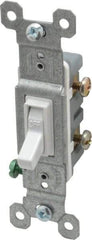 Pass & Seymour - 1 Pole, 120 VAC, 15 Amp, Specification Grade, Toggle, Wall and Dimmer Light Switch - 1-1/4 Inch Wide x 3.281 Inch High - Americas Industrial Supply