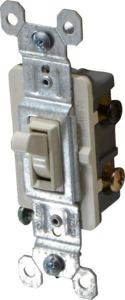 Pass & Seymour - 3 Pole, 120 VAC, 15 Amp, Specification Grade, Toggle, Wall and Dimmer Light Switch - 1-1/4 Inch Wide x 3.281 Inch High - Americas Industrial Supply