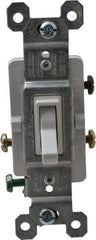 Pass & Seymour - 3 Pole, 120 VAC, 15 Amp, Specification Grade, Toggle, Wall and Dimmer Light Switch - 1-1/4 Inch Wide x 3.281 Inch High - Americas Industrial Supply