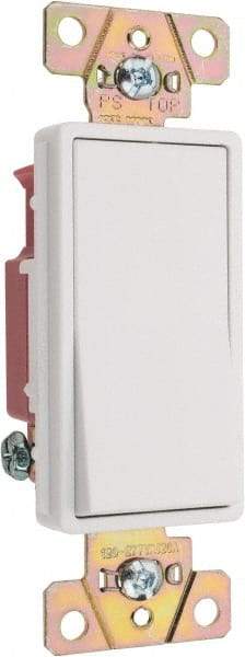 Pass & Seymour - 1 Pole, 120 to 277 VAC, 20 Amp, Specification Grade, Rocker, Wall and Dimmer Light Switch - 1.3 Inch Wide x 4.2 Inch High - Americas Industrial Supply