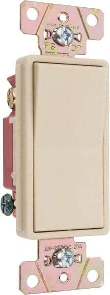 Pass & Seymour - 3 Pole, 120 to 277 VAC, 20 Amp, Specification Grade, Rocker, Wall and Dimmer Light Switch - 1.3 Inch Wide x 4.2 Inch High - Americas Industrial Supply