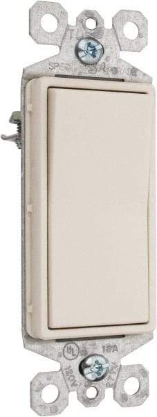 Pass & Seymour - 1 Pole, 120 to 277 VAC, 15 Amp, Specification Grade, Rocker, Wall and Dimmer Light Switch - 1.43 Inch Wide x 4.19 Inch High - Americas Industrial Supply