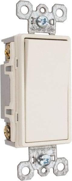 Pass & Seymour - 4 Pole, 120 to 277 VAC, 15 Amp, Specification Grade, Rocker, Wall and Dimmer Light Switch - 1.43 Inch Wide x 4.19 Inch High - Americas Industrial Supply