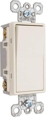 Pass & Seymour - 4 Pole, 120 to 277 VAC, 15 Amp, Specification Grade, Rocker, Wall and Dimmer Light Switch - 1.43 Inch Wide x 4.19 Inch High - Americas Industrial Supply