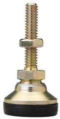 J.W. Winco - 1/4-20 Bolt Thread, Studded Pivotal Stud Mount Leveling Pad & Mount - 825 Max Lb Capacity, 1" Base Diam - Americas Industrial Supply