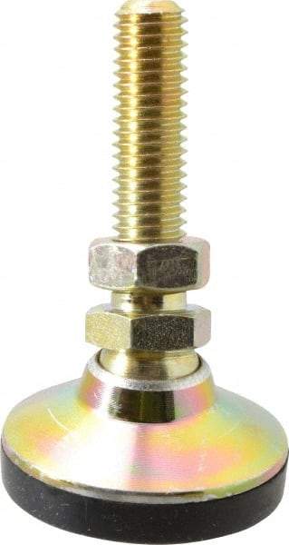 J.W. Winco - 1/2-13 Bolt Thread, Studded Pivotal Stud Mount Leveling Pad & Mount - 3,750 Max Lb Capacity, 1.88" Base Diam - Americas Industrial Supply