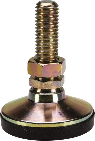 J.W. Winco - 5/8-11 Bolt Thread, Studded Pivotal Stud Mount Leveling Pad & Mount - 4,350 Max Lb Capacity, 2-1/2" Base Diam - Americas Industrial Supply