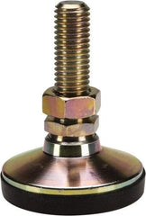 J.W. Winco - 5/8-11 Bolt Thread, Studded Pivotal Stud Mount Leveling Pad & Mount - 4,350 Max Lb Capacity, 2-1/2" Base Diam - Americas Industrial Supply