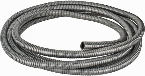 Federal Hose - 7/8" ID, -60 to 400°F, Galvanized Steel Unlined Flexible Metal Duct Hose - 4.1" Bend Radius, 25' Long - Americas Industrial Supply