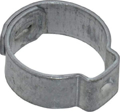 Oetiker - 12.6 to 14.5mm, Zinc-Plated 1-Ear Clamp - 9/16" Noml Size, 6mm Inner Width, 7mm Wide x 0.75mm Thick, Carbon Steel - Americas Industrial Supply