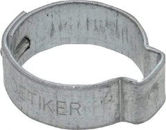 Oetiker - 15.1 to 17mm, Zinc-Plated 1-Ear Clamp - 11/16" Noml Size, 6mm Inner Width, 7mm Wide x 0.75mm Thick, Carbon Steel - Americas Industrial Supply