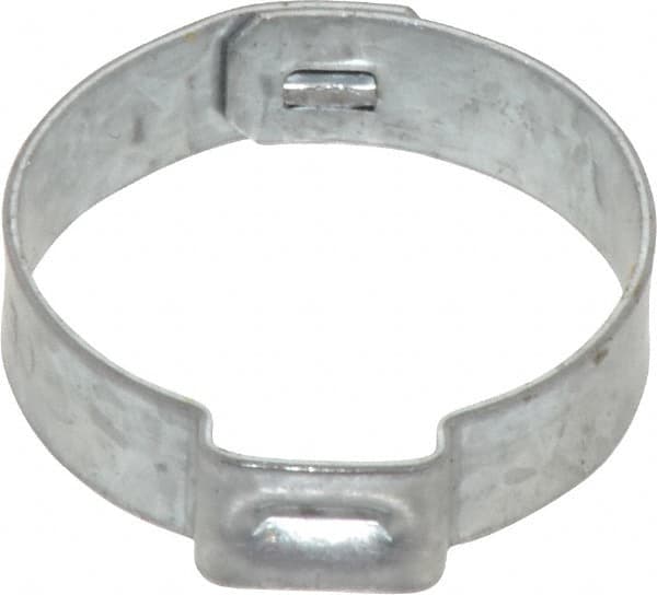 Oetiker - 22.8 to 25.6mm, Zinc-Plated 1-Ear Clamp - 1" Noml Size, 9mm Inner Width, 7mm Wide x 0.75mm Thick, Carbon Steel - Americas Industrial Supply