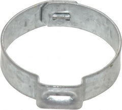 Oetiker - 22.8 to 25.6mm, Zinc-Plated 1-Ear Clamp - 1" Noml Size, 9mm Inner Width, 7mm Wide x 0.75mm Thick, Carbon Steel - Americas Industrial Supply