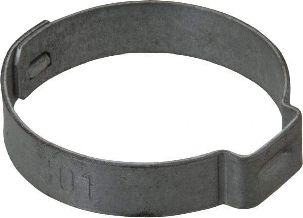 Oetiker - 27 to 30.1mm, Zinc-Plated 1-Ear Clamp - 1-13/16" Noml Size, 10mm Inner Width, 7mm Wide x 0.75mm Thick, Carbon Steel - Americas Industrial Supply