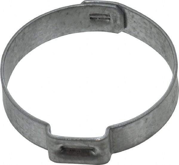 Oetiker - 28.5 to 31.6mm, Zinc-Plated 1-Ear Clamp - 1-1/4" Noml Size, 10mm Inner Width, 7mm Wide x 0.75mm Thick, Carbon Steel - Americas Industrial Supply